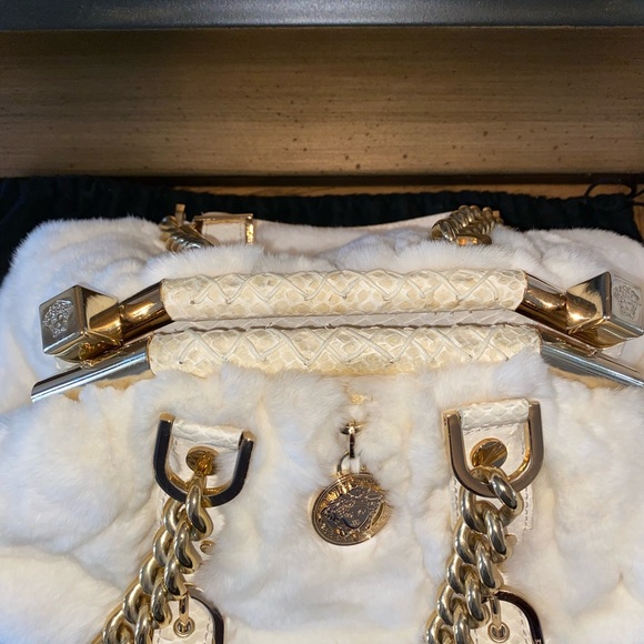 Versace Fur Off White Satchel - Picture 11 of 15